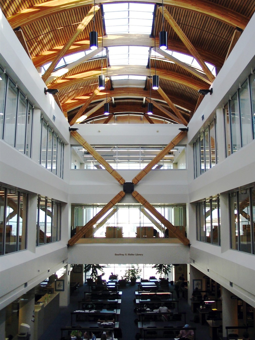 Interior of the Geoffrey R. Weller Library at UNBC
