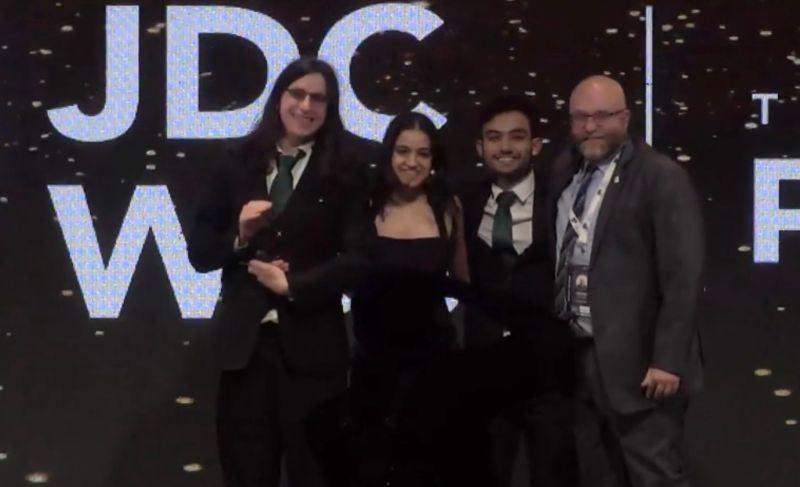 UNBC JDC West competitors on stage at the awards ceremony